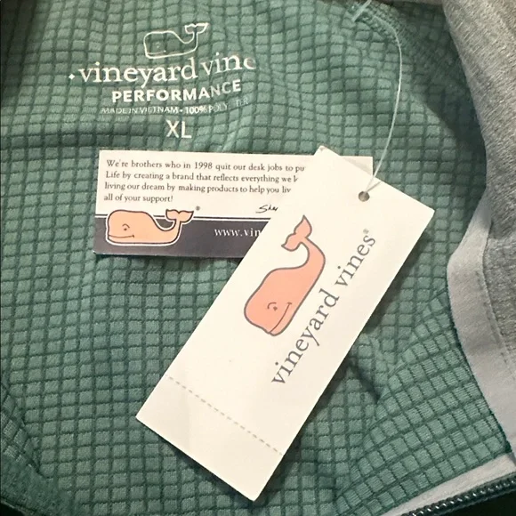 Men’s Vineyard Vines quarter zip Forest Green Pullover size XL NWT - Picture 5 of 10